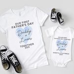 Camiseta Corazón Personalizada Body para Bebé con Nombre Nuestro Primer Regalo del Día del Padre para Papá Bebé
