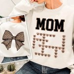 Personalized Funny Leopard Bow Crossword Puzzle T-shirt Sweatshirt with Name Mother's Day Birthday Gift for Mom Grandma
