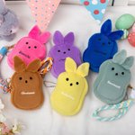 Personalised Macaron Colour Cute Bunny Plush Coin Handbag Wallet with Name Easter Basket Stuffers Birthday Gift for Kids