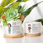 Personnalisé Difference Maker Pot en céramique avec drainage et base en bambou Cadeau d'appréciation pour infirmière, médecin et personnel médical