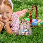Personalisierte Fantasy Einhorn Dinosaurier Initial Design wiederverwendbare Kordel Sackleinen Tasche mit Namen Party Favor Ostern Jagd Geschenk für Kinder Familie