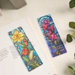 Gepersonaliseerde gebrandschilderd glas stijl geboorte bloem helder acryl bladwijzer met naam lezen briefpapier benodigdheden verjaardagscadeau voor boek minnaars