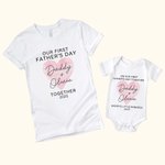 Camiseta Corazón Personalizada Body para Bebé con Nombre Nuestro Primer Regalo del Día del Padre para Papá Bebé
