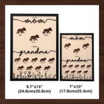 Personalized First Mom Now Grandma Bear Mom Wooden Plaque Frame Sign with Kid's Names and Stand Home Decor Mother's Day Christmas Gift for Grandma Mom