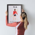 Gepersonaliseerd volleybalspeler Poster Schilderij met naam en nummer Home Decor Verjaardagscadeau voor meisjes