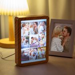 Personalized Music Player Design Mirror Photo Frame with Name and Changing Color LED Valentine's Day Anniversary Birthday Gift for Couples Family