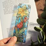 Gepersonaliseerde gebrandschilderd glas stijl geboorte bloem helder acryl bladwijzer met naam lezen briefpapier benodigdheden verjaardagscadeau voor boek minnaars