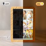Personalized Music Player Design Mirror Photo Frame with Name and Changing Color LED Valentine's Day Anniversary Birthday Gift for Couples Family
