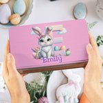Scatola di latta per la conservazione dei biscotti in metallo con iniziali e nome, regalo di compleanno e di Pasqua per bambini.