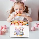 Scatola di latta per la conservazione dei biscotti in metallo con iniziali e nome, regalo di compleanno e di Pasqua per bambini.