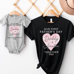 Camiseta Corazón Personalizada Body para Bebé con Nombre Nuestro Primer Regalo del Día del Padre para Papá Bebé