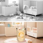 Personalisierte Peter Rabbit Floral Initial zusammenklappbar wasserdicht Wäscheaufbewahrung Korb mit Namen und Griff Geburtstag Ostern Geschenk für Jungen Mädchen