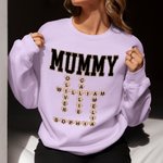 Personalized Funny Leopard Bow Crossword Puzzle T-shirt Sweatshirt with Name Mother's Day Birthday Gift for Mom Grandma
