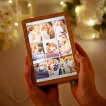 Personalized Music Player Design Mirror Photo Frame with Name and Changing Color LED Valentine's Day Anniversary Birthday Gift for Couples Family