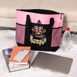 Personalized Highland Cow Mesh Pockets Oxford Tote Bag with Name and Zipper Back to School Graduation Teacher's Day Gift for Graduates Teachers