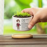 Personnalisé Difference Maker Pot en céramique avec drainage et base en bambou Cadeau d'appréciation pour infirmière, médecin et personnel médical