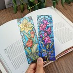 Gepersonaliseerde gebrandschilderd glas stijl geboorte bloem helder acryl bladwijzer met naam lezen briefpapier benodigdheden verjaardagscadeau voor boek minnaars