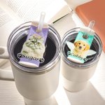 Personalised Pet Portrait Name Tag Topper for 30oz 40oz Stanley Tumbler Memorial Gift for Dog Cat Lovers