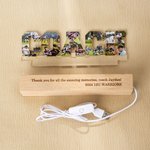 Personalized Coach Design 10 Photos Collage LED Night Light with Engraved Text and Wooden Base Birthday Retirement Team Appreciation Gift for Coach