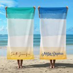 Personalisierte bunte Gradient überdimensioniert schnell trocknen Strandtuch mit Namen Sommerurlaub Reise wesentliche Geschenk für Familie Freunde