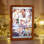 Personalized Music Player Design Mirror Photo Frame with Name and Changing Color LED Valentine's Day Anniversary Birthday Gift for Couples Family