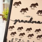 Personalized First Mom Now Grandma Bear Mom Wooden Plaque Frame Sign with Kid's Names and Stand Home Decor Mother's Day Christmas Gift for Grandma Mom