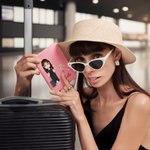 Personalisierte Konstellation Geburt Blume PU Leder Gepäckanhänger mit Namen Reisezubehör Geburtstag Geschenk für Frauen Mädchen