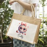 Sac en toile de jute avec nom Accessoires de voyage Anniversaire Cadeau de vacances pour les amoureux du tricot Femmes