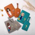 Personalisierte Konstellation Geburt Blume PU Leder Gepäckanhänger mit Namen Reisezubehör Geburtstag Geschenk für Frauen Mädchen