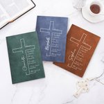 Personalised Bible Verse Cross Name A5 A6 Leather Notebook with 200 Lined Pages Baptism Graduation Birthday Gift for Christian Office Worker