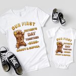 Personalizado Cute Beer Papa Bear y Baby Bear 100% algodón camiseta del bebé Onesie con nombre Primer regalo del Día del Padre para el recién nacido papá nuevo