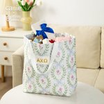 Personalized Floral Leaf Bows Greek Letter Insulated Tote Bag Sorority Birthday Gift for Sisters Friends | Callie × Affinity Licensing