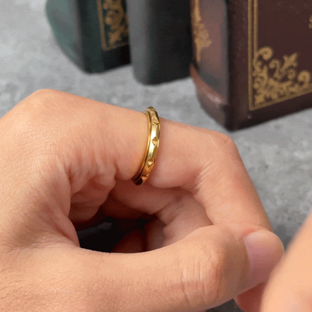 Personalizado Minimalista Delgado Rombo Spinner Fidget Anillo con texto grabado Ansiedad Alivio Joyería Cumpleaños Inspirational Gift for Men Women