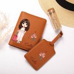 Personalisierte Konstellation Geburt Blume PU Leder Gepäckanhänger mit Namen Reisezubehör Geburtstag Geschenk für Frauen Mädchen