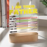Gepersonaliseerd lichtzwaard Ik ben hun vader LED-nachtlampje met 1-7 kindernamen en houten voet Vaderdag Home Decor Verjaardagscadeau voor vader