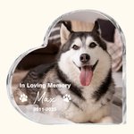 Henkilökohtainen Sydän Photo Akryyli Plaque nimi Pet Loss Memorial Sympathy lahja lemmikkieläinten ystävälle
