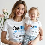 Personalized Cute Elephant Heart Balloon 100% Cotton T-shirt Baby Bodysuit with Name Birthday 1st Mother's Day Gift for Baby Mother