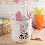 Personalisierte Osterhase Ohr große Kapazität Eimer Tasche mit Namen Ostereierjagd Geburtstag Urlaub Party Geschenke für Kinder