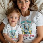 Personlig søt elefant Vår første mors dag bomulls body med tekst Første mors dag bursdagsgave til ny mamma nyfødt