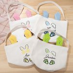 Personalisierte Osterhase Ohr große Kapazität Eimer Tasche mit Namen Ostereierjagd Geburtstag Urlaub Party Geschenke für Kinder