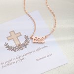 Personligt bibelvers kapitel halsband enkla smycken med kort kyrka bön dop påsk födelsedagspresent för kristna kvinnor