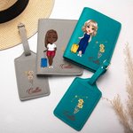 Personalisierte Konstellation Geburt Blume PU Leder Gepäckanhänger mit Namen Reisezubehör Geburtstag Geschenk für Frauen Mädchen