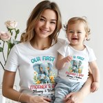 Personlig søt elefant Vår første mors dag bomulls body med tekst Første mors dag bursdagsgave til ny mamma nyfødt