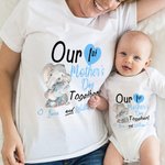 Personalized Cute Elephant Heart Balloon 100% Cotton T-shirt Baby Bodysuit with Name Birthday 1st Mother's Day Gift for Baby Mother