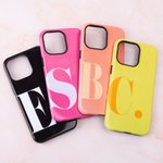 Personalisierte Multicolor Initial Phone Case für iPhone Geburtstag Jahrestag Geschenk für Familie Freunde