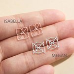Orecchini personalizzati con nome unico e logo di design Gioielli minimalisti Anniversario Regalo di San Valentino per amici di famiglia
