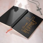 Personalized Bible Verse Cross A5 Notebook with Name and 200 Lined Pages Baptism Graduation Birthday Gift for Christian Office Worker