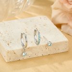 Personalizado minimalista de plata esterlina piedra de nacimiento Huggie Hoop Stud Pendiente Aniversario Cumpleaños Regalo para las mujeres