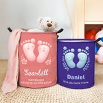 Cestino portabiancheria impermeabile personalizzato con nome e informazioni sulla nascita Baby Shower Regalo di inaugurazione per bambini e famiglia
