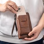 Portefeuille en Cuir PU Personnalisé avec 2 Textes Gravés Accessoire de Compartiments Multiples Cadeau Anniversaire Fête des Pères pour Hommes